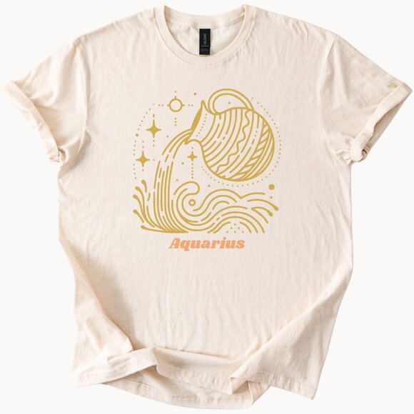 Aquarius Astrology Shirt Water Bearer Zodiac Tee - Picture 1 of 6